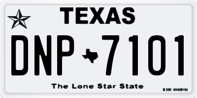 TX license plate DNP7101