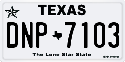 TX license plate DNP7103
