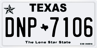 TX license plate DNP7106