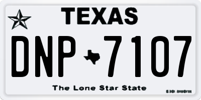 TX license plate DNP7107