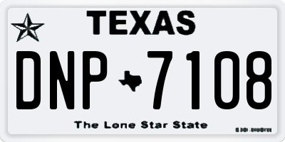 TX license plate DNP7108