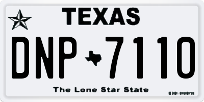 TX license plate DNP7110