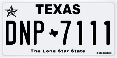TX license plate DNP7111