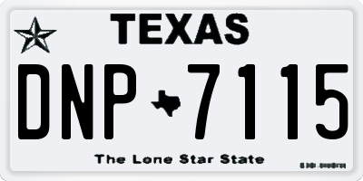 TX license plate DNP7115