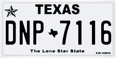 TX license plate DNP7116