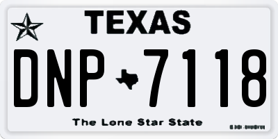 TX license plate DNP7118