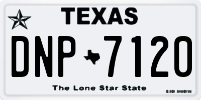 TX license plate DNP7120