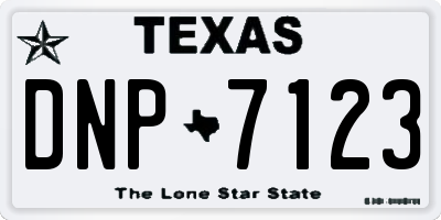 TX license plate DNP7123
