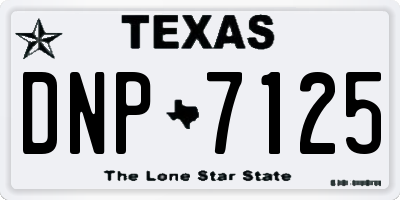 TX license plate DNP7125