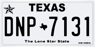 TX license plate DNP7131