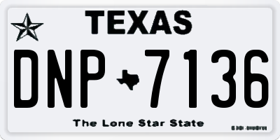 TX license plate DNP7136