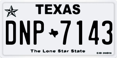 TX license plate DNP7143