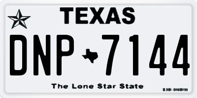 TX license plate DNP7144