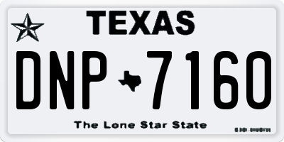 TX license plate DNP7160