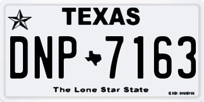 TX license plate DNP7163