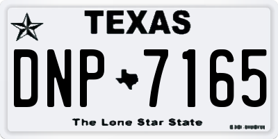 TX license plate DNP7165