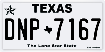 TX license plate DNP7167