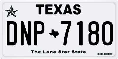 TX license plate DNP7180