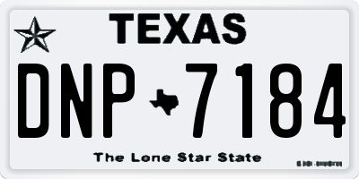 TX license plate DNP7184