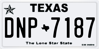 TX license plate DNP7187