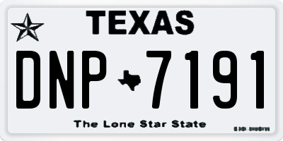 TX license plate DNP7191