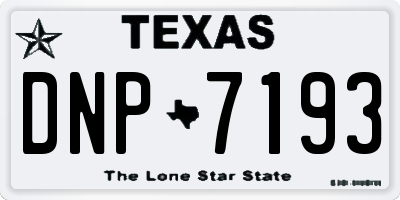 TX license plate DNP7193