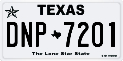 TX license plate DNP7201