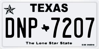 TX license plate DNP7207