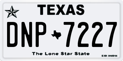 TX license plate DNP7227