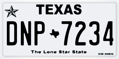 TX license plate DNP7234