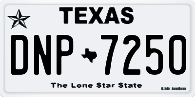 TX license plate DNP7250