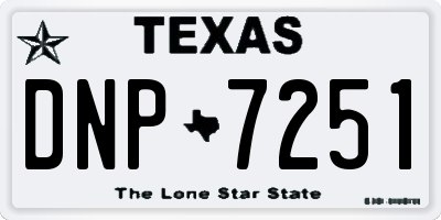 TX license plate DNP7251