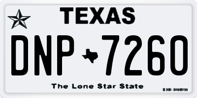 TX license plate DNP7260