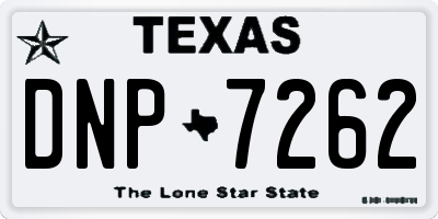 TX license plate DNP7262