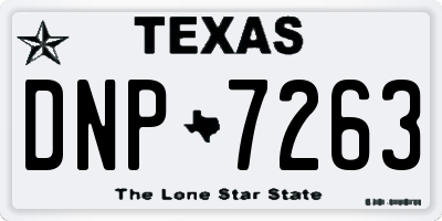 TX license plate DNP7263