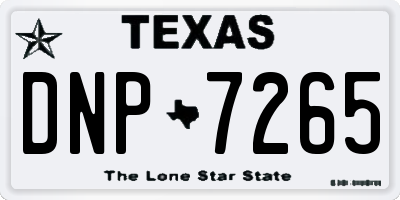 TX license plate DNP7265