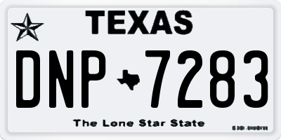 TX license plate DNP7283