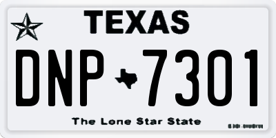 TX license plate DNP7301