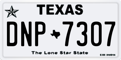 TX license plate DNP7307