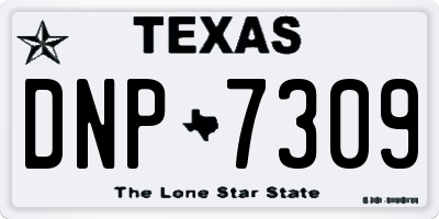 TX license plate DNP7309