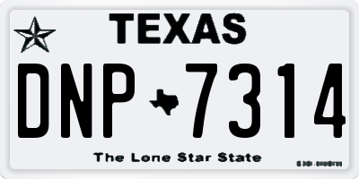 TX license plate DNP7314