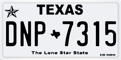 TX license plate DNP7315