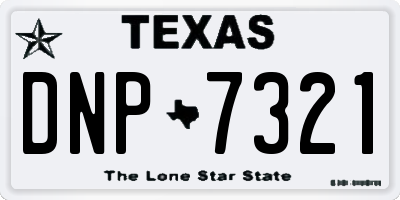 TX license plate DNP7321