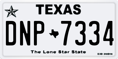 TX license plate DNP7334