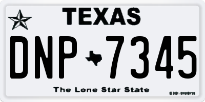 TX license plate DNP7345