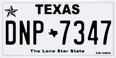 TX license plate DNP7347