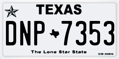 TX license plate DNP7353