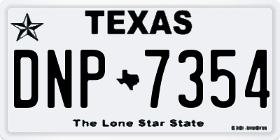 TX license plate DNP7354