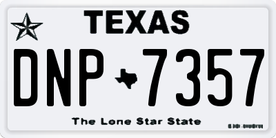 TX license plate DNP7357