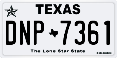 TX license plate DNP7361